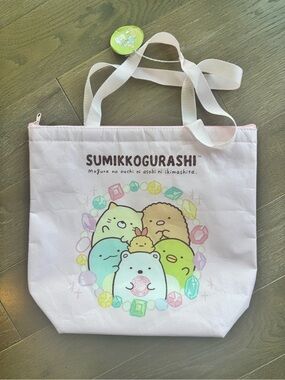 NWT Sumikkogurashi by San-X insulated zipper bag with straps